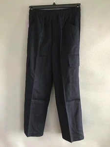 BNWT Mens Sz Small Navy Blue Elastic Waist Cargo Side Pocket Pants Trousers - Picture 1 of 2