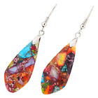 Colorful Bohemian Stone Teardrop Earrings for Women