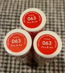 3x Revlon Super Lustrous Lipstick - Creme - 063 Fire & Ice - Picture 1 of 1