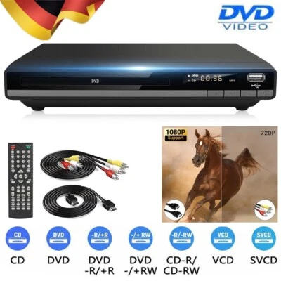 1080P HD CD DVD Spieler mit HDMI USB AV Anschluss Fernbedienung für TV Player - Bild 1 von 4