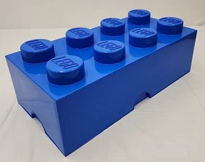 Lego blau 8 Knöpfe stapelbar Aufbewahrung Stein Container Block ca. 10" x 19" x 7" - Bild 1 von 14