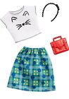Barbie Fashion Outfit Pack White Cat Shirt Plad Skirt GHW75 Rare HTF!!!