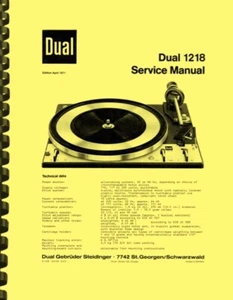 Dual 1218 Turntable SERVICE MANUAL in English - Picture 1 of 4