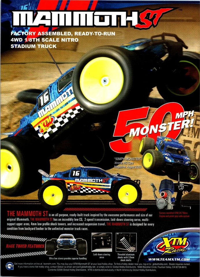 XTM RC Mammoth ST Nitro Stadium Truck RTR Print Ad Wall Art Decor - Image 1 of 1