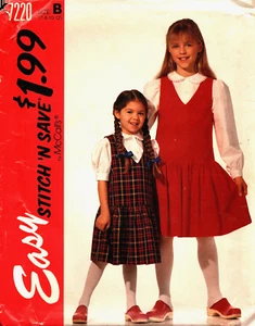 McCall's 7220 ~ Children's and Girls Dropped Waist Jumper and Blouse - Picture 1 of 4