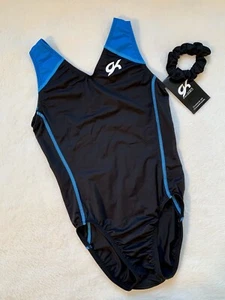 GK ELITE Leotardo GIMNASIA Negro Azul MALLA X-BACK TANQUE Deportivo Leo Talla: CS - Imagen 1 de 9