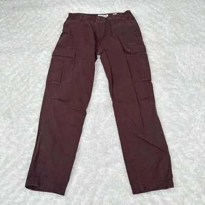 Pantalones Lucky Brand para mujer 4/27 granate carga utilitaria rectos cónicos preppy Foto 1 de 4