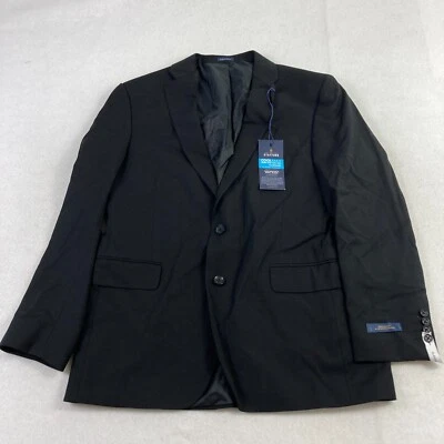 Stafford CoolMax Blazer Sport Coat Mens 44 Reg Black Wool Stretch Classic Fit - Image 1 of 4