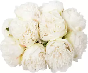 2 Bouquet 10 Heads Artificial Peony Silk Flower Leaf Home Office Wedding Party F - Picture 1 of 7