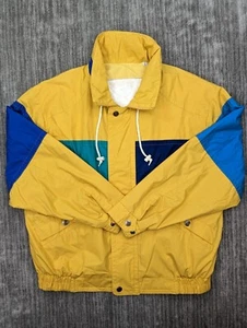 Vtg 90s London Fog Men's Large Colorblock Full Zip Hidden Hooded Ski Jacket - Picture 1 of 14