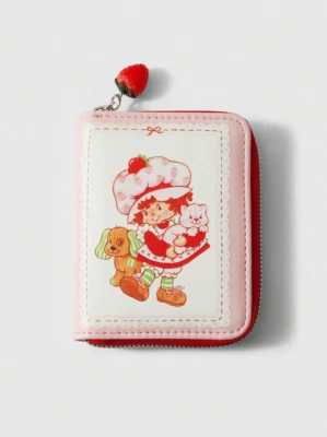 Strawberry Shortcake Licensed Gift Women's Girls Kawaii Cute Mini Zipper Wallet - Image 1 of 4