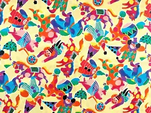 Cotton Quilt Fabric "Rainbow Rascals" Circus Hoffman International by 1/2 Yard - Picture 1 of 3