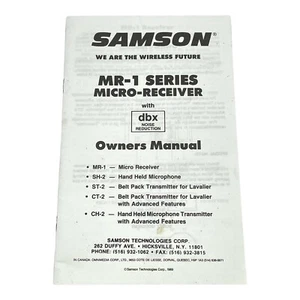 Samson MR-1 Series Micro-Receiver OWNERS MANUAL 1989 - Picture 1 of 1