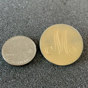 Letter Initial "M" Name Pin Pinback Mick Mike Mark Mary Matt Mercer #40736 - Picture 1 of 2