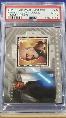Anakin Skywalker / Count Dooku - 2020 Star Wars Masterwork Stamp Relic  PSA 9    - Image 1 of 2