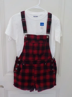 Conjunto de shorts suspensórios jeans HT - Tamanho pequeno - Imagem 1 de 4