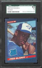 1986 Donruss #28 Fred McGriff RC Graded SGC 84 NM 7 Blue Jays Rookie