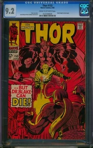 Thor #153 🌟 CGC 9.2 🌟 Ulik Appearance! Kirby Mighty Thor Marvel Comic 1968 - Imagen 1 de 2
