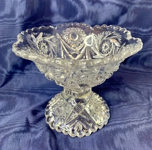 VINTAGE IMPERIAL NUCUT CRYSTAL JELLY, JAM COMPOTE 5" x 4" 1920s, Hob Swirl, Hob - Picture 1 of 10