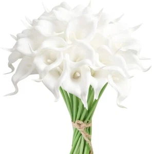 Calla Lily Bridal Wedding Artificial Fake Flowers Party Decor Bouquet PU Real... - Picture 1 of 9