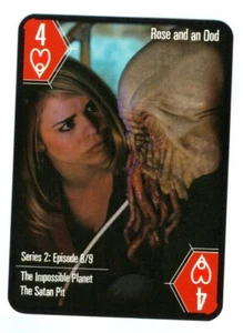 Playing card Dr Who Rose Tyler & Ood Billie Piper 4 of Hearts R101 - Picture 1 of 3