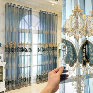 Embroidery Mesh Curtain Drape Fabric Semi Finished Voile Tulle Window Screen Sew - Picture 1 of 6