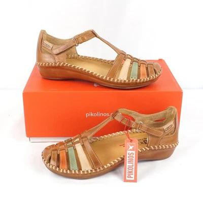 Pikolinos P. Vallarta Fisherman Wedge Sandals In Brandy (655-0843C1) Size EU 38 - Image 1 of 4