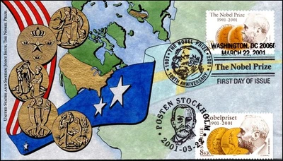 Scott 3504 34 Cents Nobel Prize Barbara Montgomery Hand Painted FDC 15 Of 27 - Image 1 of 2