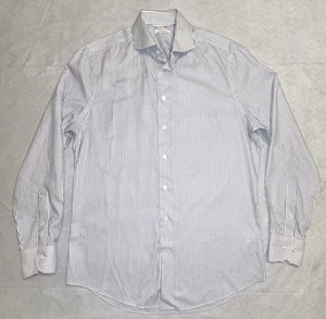 Suitsupply Traveller Shirt Mens 15.5 39 Button Up Long Sleeve Blue White Stripe - Picture 1 of 7