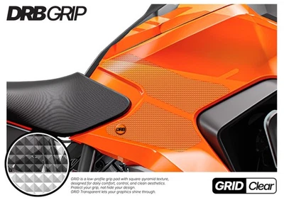 DRB Grip For KTM 1290 Super Adventure (2020~2025) Tank Grips (GRID/Clear) - Image 1 of 2