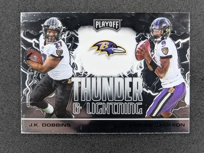 2020 Playoff Thunder & Lightning #TL-1 J.K. Dobbins / Lamar Jackson Ravens - Image 1 of 2