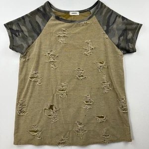 Camiseta Adora Distressed Camuflada Manga Rasgada Destruida Streetwear Punk Grunge M/L - Imagen 1 de 8