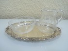 ALBO Rahmservice Milch Zucker Rocaille Rokoko - Tablett in Echtsilber 835 neu
