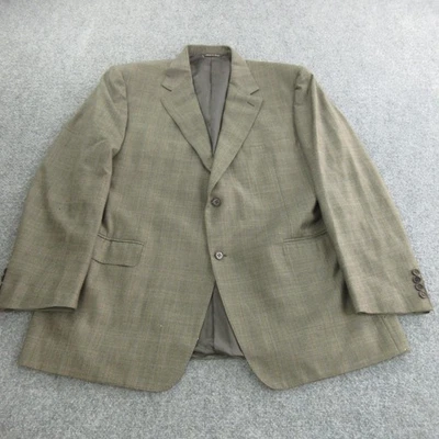 Canali Sport Coat Mens 60R 100% Pure Wool Super 120s Brown Plaid Jacket Italy - Image 1 of 4