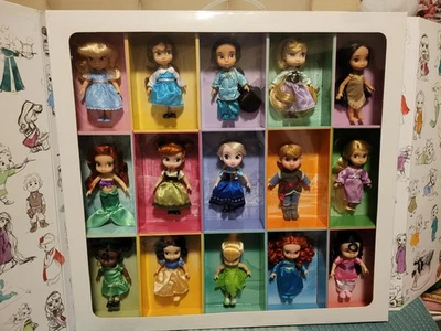 Disney Store ANIMATORS Collection 5" MINI CONJUNTO DE BONECAS 15 bonecos caixa de exibição brinquedo - Imagem 1 de 4