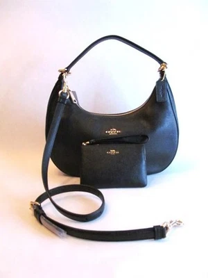 Harley Hobo Coach negra #38250 cuero granulado E/W nueva con etiquetas y muñeca a juego Foto 1 de 4