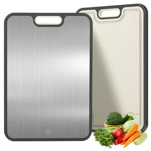 Tagliere Titanio Doppio Lato Grande Tagliere Cucina Lavabile in Lavastoviglie NUOVO - Foto 1 di 8