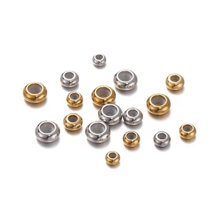 10 Stück Edelstahl Anpassung Perlen Zwischenring Ringe Gold Silikon Stopper Perle - Bild 1 von 17