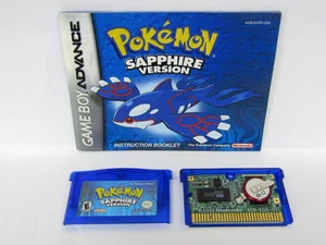 Pokémon Sapphire (Game Boy Advance, 2003) Authentic w/ Manual - Dry Battery - Picture 1 of 14