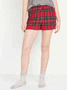 Nuevo con etiquetas Antiguo Pijama Boxer de Franela Azul Marino Pantalones Cortos para Dormir Salón Rojo Verde Tartán Mujeres XXL - Imagen 1 de 8