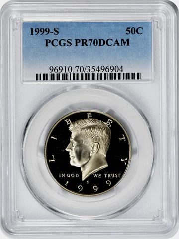 1999 S Kennedy CLAD Half Dollar JFK Proof PCGS PR70DCAM Deep Cameo Blue 50c Cover