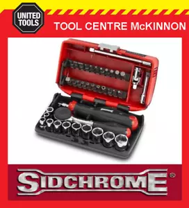 SIDCHROME SCMT12114 38pce METRIC 1/4” NANO SOCKET SET WITH ROTATOR RATCHET - Foto 1 di 2
