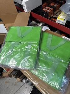 Qty 2 NEW INSULATED REUSABLE GROCERY BAG GREEN Thermal Zipper Shopping Tote - Picture 1 of 5