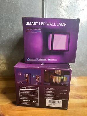 Smart WiFi Wall Lights Outdoor Wall Lights Work With Alexa,Google. Set Of 2!!! - Image 1 of 4