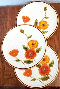 Juego de 3 platos de ensalada Mikasa Japón belleza natural amapolas de California - Imagen 1 de 4