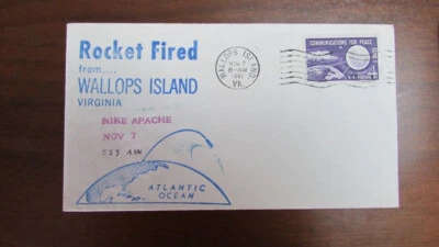 UNITED STATES ROCKET FIRED WALLOPS ISLAND NIKE APACHE 11-1962 UNADDRESSED COVER - Image 1 of 2