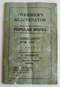 Overbeck’s Rejuvenator Popular Model Directions for Use (SC pamphlet ~ 1930s) - Picture 1 of 8