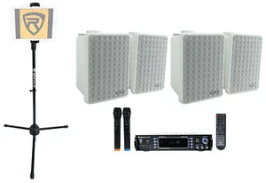 Home Karaoke Receiver System w/2) Wireless Mics+Tablet Stand+(2) Kicker Speakers - Picture 1 of 12