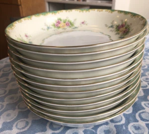 Vintage Noritake M Mystery Porcelain Floral Salad Soup Bowl w Gold - 1917 Japan - Picture 1 of 7