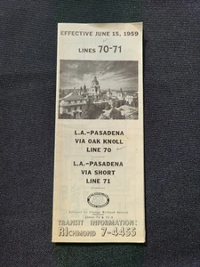 MTA LA to Pasadena Timetable (Jun 15th, 1959) - Picture 1 of 3